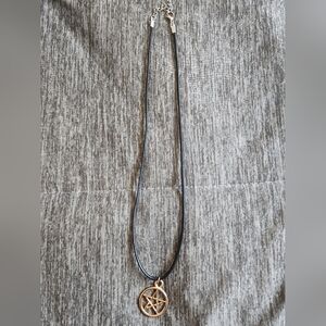 Pentagram gold charm necklace